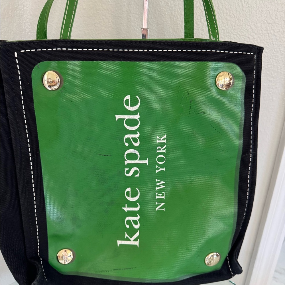 KATE SPADE NY “Limited” Green and Black Monogram Luxury Shopping Bag Tote
